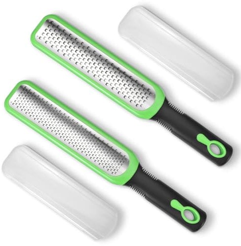 Zester Grater Set of 2, Cheese Grater for Kitchen Lemon Zester Tool Garlic Grater Ginger Grater, Kitchenaid Food Grater with Handle Handheld, Sharp Stainless Steel Blade with Protective Cover