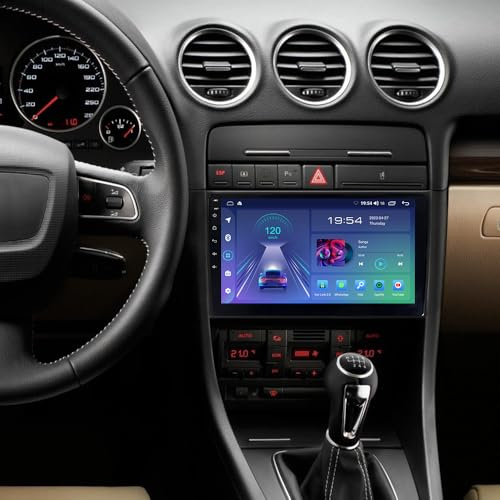 ACAVICA Autoradio Android 15 4+64GB para Audi A4 B6 B7 2002-2008, Pantalla 9 IPS HD, Bluetooth 5.4, GPS, DSP, Wireless CarPlay Android Auto, 2DIN Multimedia Stereo para Radio Coche Audi
