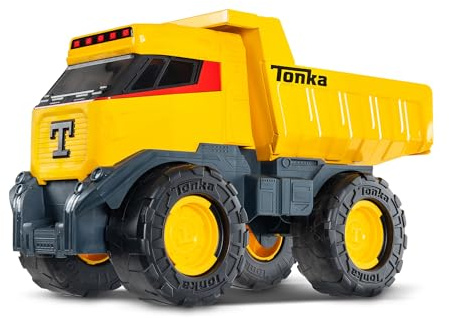 Tonka Basic Fun Next Gen Mighty Dump Truck – Heavy-Duty Steel Construction Vehicle with Working Dump Bed, Mega Wheels & Tow Hooks Tough for Outdoor Play