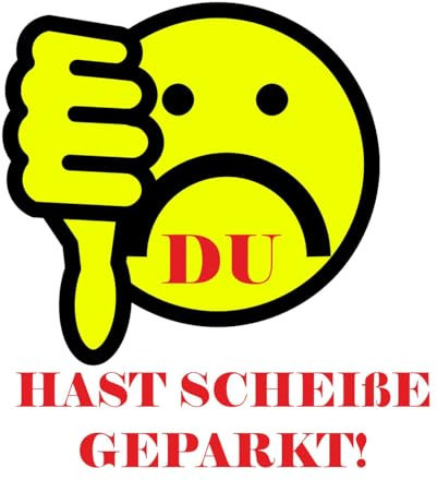 Parkverbot Aufkleber, Scheisse Geparkt Smily, 50 Stück, Selbstklebend