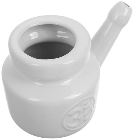VALICLUD Frasco De Cerámica Para Lavado Nasal 350 Ml Limpiador Nasal Manual Para Adultos y Niños Herramienta Segura Para Salud Respiratoria Diaria y Yoga