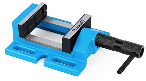 Nucraft Bohrmaschinen-Schraubstock Process Cyan mit Backenbreite 120 mm, in Process Cyan, und mit Verstellfunktion, die maximale Öffnungsweite beträgt 110 mm