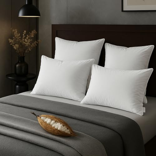 SAMPUR Oreiller Kapok | Confort 100% Naturel | Ultra Moelleux | Housse en Coton | Soutien Optimal pour la Nuque (40x70 cm)