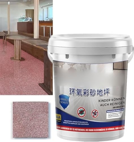 Epoxy Colored Sand Floor Paints, High-Gloss Marble Effect Epoxy Floor Coating, Waterproof Water-Based Epoxy Floors Paint (pink)