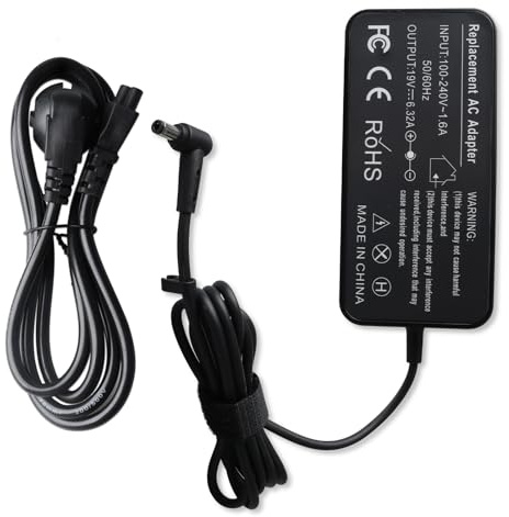 MXJFYY 120W Laptop-Ladegerät 19V 6,32A für Asus N56 G53 G60 ADP-120ZB N550 N750 N56V N56VZ Q550 GL551 G53JW G51VX X750J N46 N76VZ N55SF N70SV N56DP N550JV N76VM K53S K53SV U56 U56E 【5,5 * 2,5 mm】
