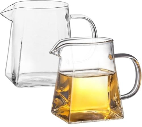 Verre bouilloire, 2pcs en verre de thé en, 350 ml de théière transparente résistante à la chaleur pour la cuisinière pour la cuisinière avec manche, sans plomb, micro-ondes et lave-vaisselle en