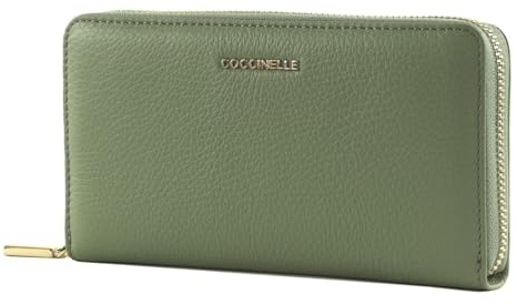 Coccinelle Leder Geldbörse Metallic Soft Wallet Grained Leather Greenery Mint