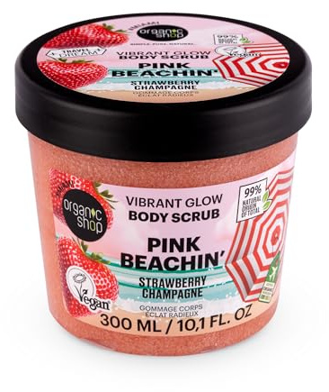 Organic Shop Pink Beachin´ Vibrant Glow Body Scrub. Strawberry Champagne, 300ml