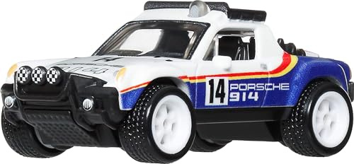 Hot Wheels Car Culture Premium Porsche 914 Safari | Thrill Climbers 1:64 Die-Cast-Spielzeugauto mit Real Riders Reifen, Metall-Karosserie & Chassis, JKF22