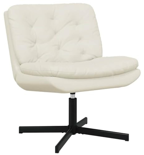vidaXL Swivel Relaxing Chair Cream 63 x 75 x 76 cm Velvet, Living Room, Modern Ergonomic Swivel Chair, Relaxing Indoor Lounge Seat, Plush Velvet Comfortable Home Furniture