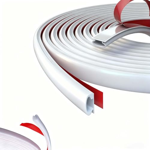 6m Joint Porte Fenêtre Isolant Froid et Phonique, 10mm Joint Fenetre TPE Entree Caoutchouc Autocollant, D'entrée Joint Porte Entree pour Porte Frigo Bocaux Garage, Résistant aux Intempéries, Blanc