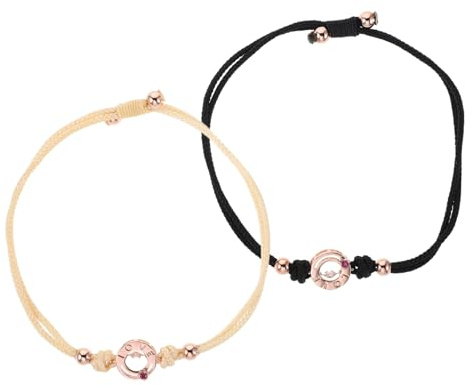 Vibrierendes Partnerarmband Paar für Partnerschaften mit Verstellbarem Sitz | Geflochtenes Armband aus Legierung und Rope, 1 Paar, für Jubiläum, Valentinstag und Zwei Handgelenke