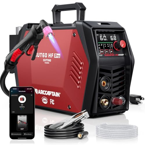 ARCCAPTAIN iControl CUT60 Pro Plasma Cutter, [APP Control] 60Amp Pilot Arc 120/240V Plasma Cutter Machine, Cuts 15/16 Max, Supports Rust Removal & Expanded Metal, LED Display, 2T/4T, PA/PT, MCU 3.0