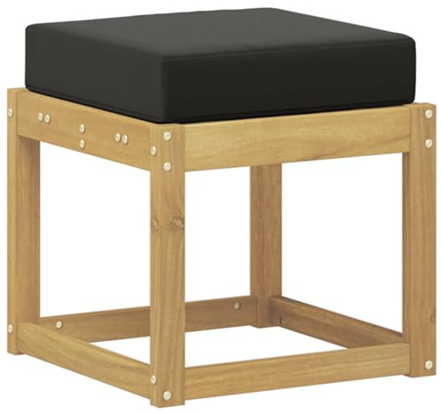 vidaXL Outdoor Hocker Bank Weiß 43 x 43 x 45 cm Massivholz Akazie, Moderner Garten Lounge, Bequeme Sitzbank für die Terrasse, modulare Sofa-Anordnung, perfekte Sommerentspannung