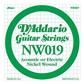 D'Addario NW019 Nickel Wound Electric Guitar Single String, .019
