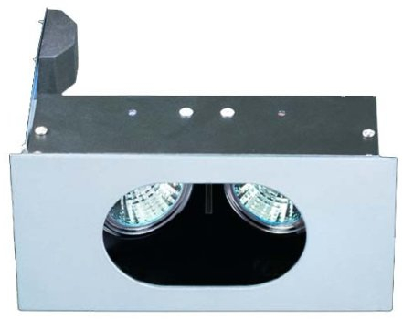 CLE LED/Halogen Deckeneinbauleuchte YK12-C-Niedervolt max. 2x 50W alu grau