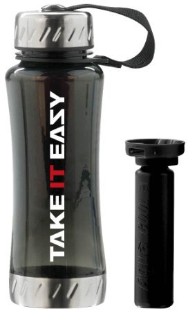 Take it Easy Getränkeflasche aus Polycarbonat mit Coolstick