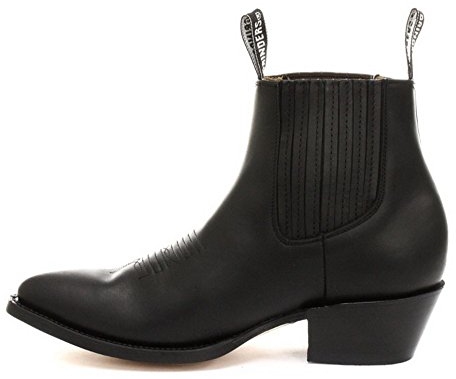 MENS GRINDERS MAVERICK BLACK LEATHER WESTERN ANKLE COWBOY BOOTS -UK 11 (EU 45)