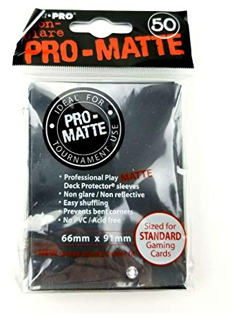 Ultra Pro Trading Card Sleeves, Deck Protector Sleeves - PRO-MATTE (100 Count) - Black, Polyvinyl Chloride (PVC), 100 Pieces