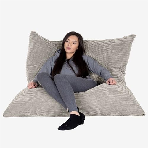 Lounge Pug, Riesen Sitzsack XXL, Sitzkissen, Cord Nerzfarben