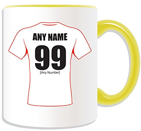 Personalised Gift - England Mug (Rugby Union Team Design Theme, Colour Options) - Any Name/Message on Your Unique Mug - RUF RFU