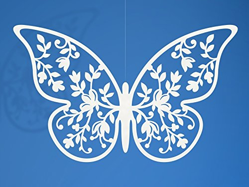 100x Farfalla decorativo in CARTA BIANCA PERLATA matrimonio segnaposto segnabicchiere