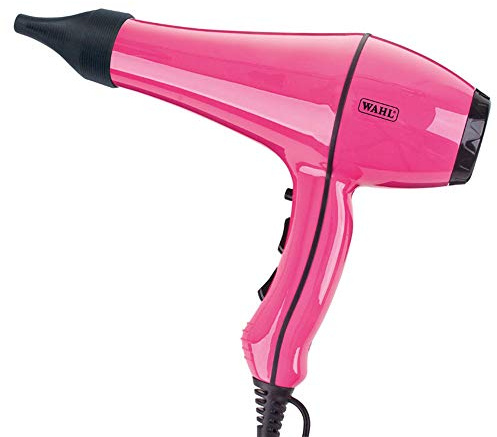 Wahl Powerdry, 2000W Hairdryer, Hair Dryers for Women, Reduces Static and Frizz, Tourmaline Coated Grille, Cool Shot Button, 3 Heat and 2 Speed Settings, Two Concentrator Nozzle, Pink