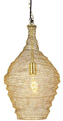 Qazqa - Orientalisch Orientalische Hängelampe I Pendellampe I Pendelleuchte Gold I Messing 30 cm - Nidum I Wohnzimmer I Schlafzimmer - Stahl Rund - LED geeignet E27