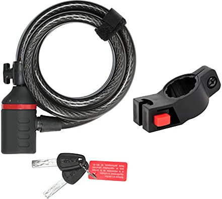 Zefal K-Traz C6 Anti-Theft Bike Cable Lock with Frame Mounted Holder, Black, 180 cm