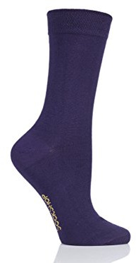 SockShop Ladies Colour Burst Vibrant Bamboo Socks with Smooth Toe Seams Pack of 1 Purple Rain 4-8