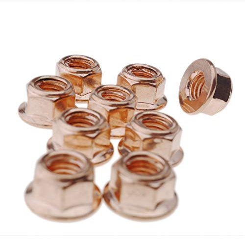 Create idea 12pcs écrou de collecteur d'échappement tête écrou M8 Hex cuivre autobloquant pour Voiture, 11621711954