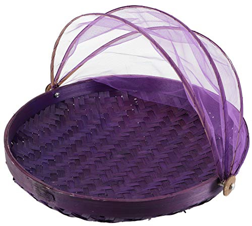 GURU SHOP Fliegenschutz Obstkorb - Lila, Violett, Größe: 35 cm Ø, Küchenaccessoires, Sonstiges