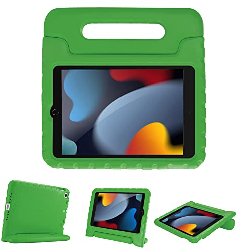 ProCase Kinder Hülle mit Kickstand für iPad 10.2 Zoll/iPad Pro 10.5 Zoll/iPad Air 3rd 10.5 Zoll, Ultra Leicht Stoßfest Robust Kind Schutzhülle Umwandelbar Handgriff Handle Standfunktion -Grün