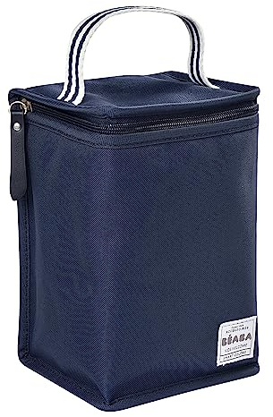 BÉABA, Pochette Repas Bébé Isotherme, Rangement biberons grand format, Grande capacité, Transporte repas complet, Matière souple, Pliable, Tissu imperméable, Bleu marine / Stripes