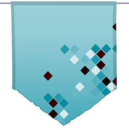 gardinen-for-life Scheibenhänger - Scheibenhgardine c-squer Dark türkis, Voile Transparent, Edler Scheibenhänger aus Feiner Voile in Verschiedenen Größen (HxB 100x90cm)