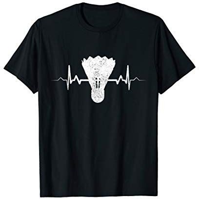 Badminton Herzschlag - Shuttlecock Federball Sport Geschenk T-Shirt