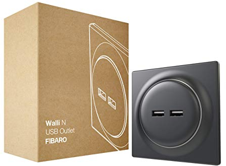 FIBARO Walli N FGWU-021-8 Prise USB 2 x 5 V max 2,4 A Anthracite