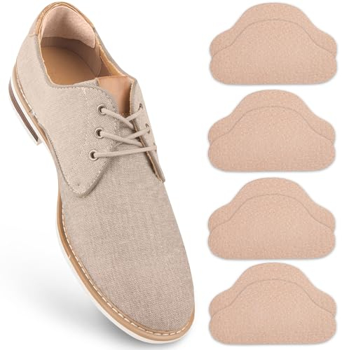 SULPO 4 Paare Echt-Leder Fersenpolster - Fersenschutz gegen Blasen & Reibung - Fersenkissen für Schuhe - Schuh Fersen Reparatur - Selbstklebende Heel Pads - Antirutsch Hackenpolster - Ahorn
