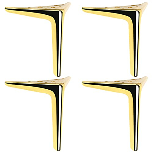LOVEM Gold Beine, Möbelfüße Metall Möbelfüsse, Dreieck Schrankfüße Schwere Sofa Füße TV Bank Füße Sideboard Füße Couchtischbeine Tischfüße DIY Metall Möbelbeine mit Schrauben,4 Stück (19cm,Gold)