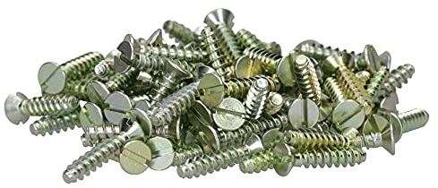 Voxura Schrauben Geräteschrauben für Schalterdosen Senkschrauben mit Schlitz Ø 3,2x15mm gvz Stahl 100 Stück im Beutel