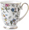 Kaffeebecher Teebecher Aus Porzellan, Keramik Tee-Tasse Kaffeetassen Trinkbecher Mit Griff Für Zuhause Büro, 300ML Unterschiedliche Blumen Muster Tasse Für Kaffee Tee Cappuccino Und Latte (2)