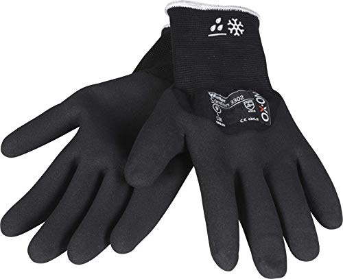 OX-ON HandschuhMan. 1 Paar Freeze Arbeitshandschuhe Winter Gr. 7-11 Thermo gefüttert (Größe 7/S), Schwarz