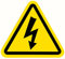 Lot de 12 autocollants de 7 cm en triangle jaune signalisation dangereux (Elélectrique) 7 cm