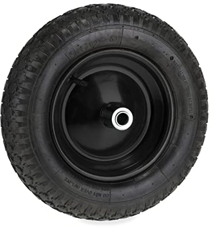 Relaxdays Roue de brouette 3.50-8, pneumatique, Jante en Acier, Charge maximale : 100 kg, avec Valve, Noire