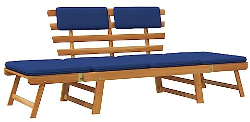 vidaXL Gartenbank mit Auflagen 2-in-1 190 cm Massivholz Akazie