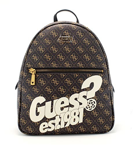 Guess VIKKY Backpack, Brown Logo, Zeitgenössisch