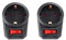 Adapter 1 Steckdose mit Schalter, schwarzer Stecker (2 Stück)
