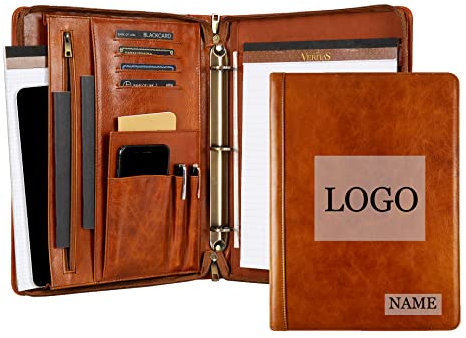 Leder Portfolio Padfolio, Vintage Leder Binder, 3 Ringbuch Padfolio Ordner Organizer, handgefertigtes personalisiertes Portfolio Notizbuch für Frauen, iPad Laptop Padfolio für Männer