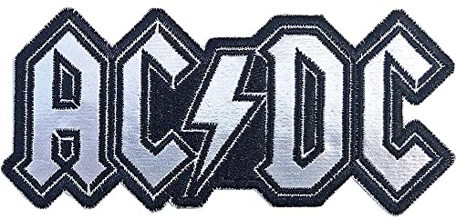Herren AC/DC Cut Out Folie Logo bestickt Patch schwarz