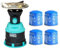 Intec - Carcasa de gas piezo (ABS, 1200 W, para camping, encendido, piezo + 4 cartuchos Butane, 190 g)